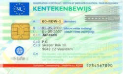 Voorbeeld kentekencard